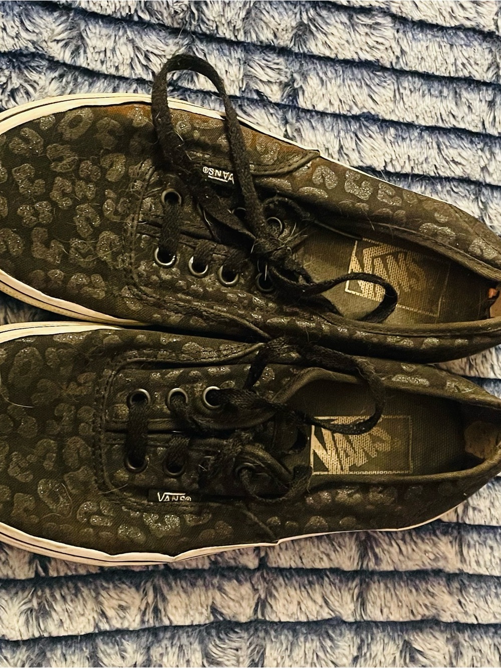 Vans Men’s Black Leopard-Print Low-Top Sneakers
